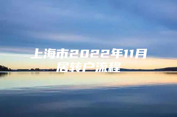 上海市2022年11月居转户流程