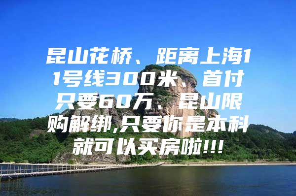 昆山花桥、距离上海11号线300米、首付只要60万、昆山限购解绑,只要你是本科就可以买房啦!!!