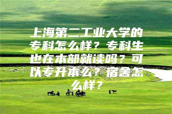 上海第二工业大学的专科怎么样？专科生也在本部就读吗？可以专升本么？宿舍怎么样？