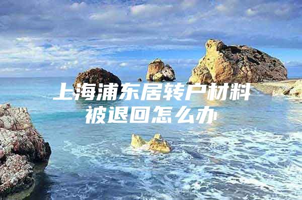 上海浦东居转户材料被退回怎么办