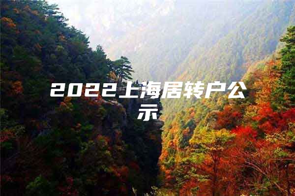 2022上海居转户公示