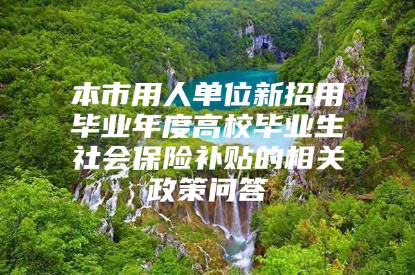 本市用人单位新招用毕业年度高校毕业生社会保险补贴的相关政策问答