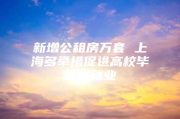 新增公租房万套 上海多举措促进高校毕业生就业