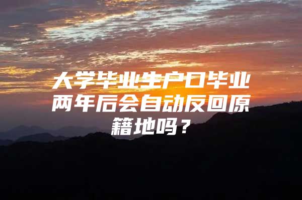 大学毕业生户口毕业两年后会自动反回原籍地吗？