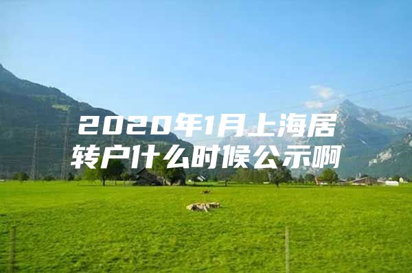 2020年1月上海居转户什么时候公示啊