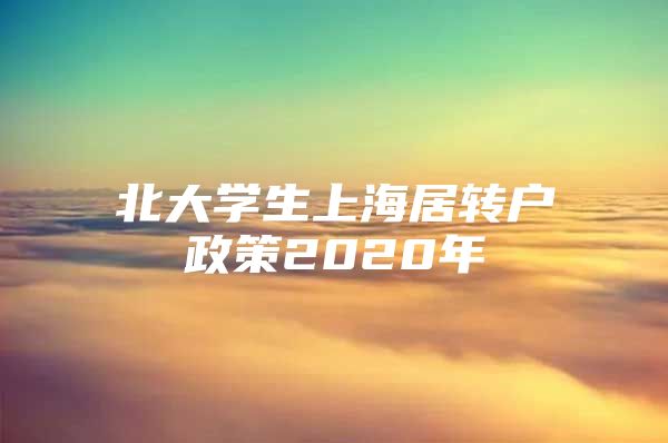 北大学生上海居转户政策2020年