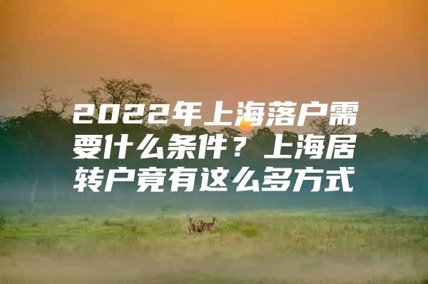 2022年上海落户需要什么条件？上海居转户竟有这么多方式