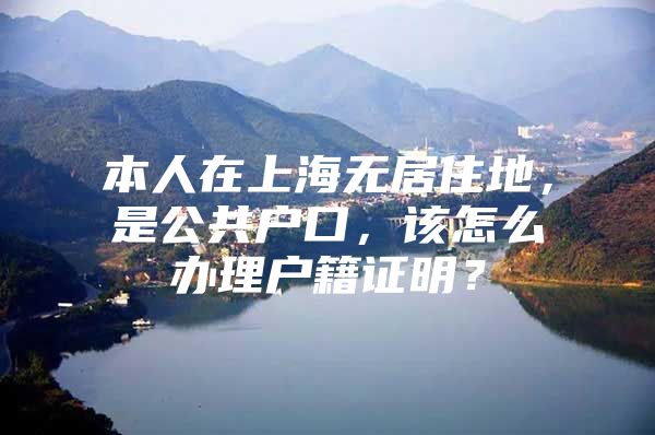 本人在上海无居住地，是公共户口，该怎么办理户籍证明？