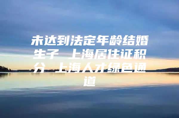 未达到法定年龄结婚生子 上海居住证积分 上海人才绿色通道