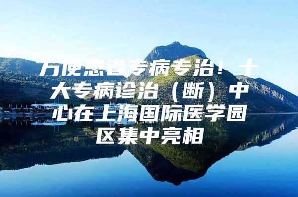 方便患者专病专治！十大专病诊治（断）中心在上海国际医学园区集中亮相