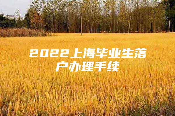 2022上海毕业生落户办理手续