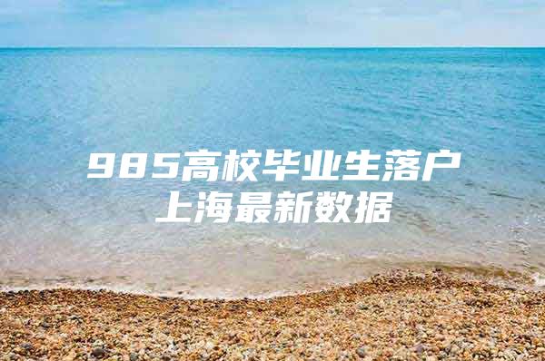 985高校毕业生落户上海最新数据