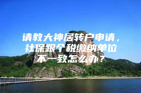 请教大神居转户申请，社保跟个税缴纳单位不一致怎么办？