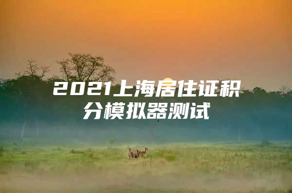 2021上海居住证积分模拟器测试