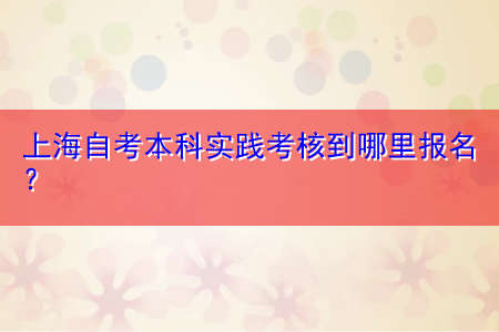 上海自考本科实践考核到哪里报名？