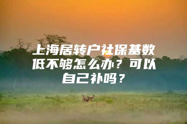 上海居转户社保基数低不够怎么办？可以自己补吗？