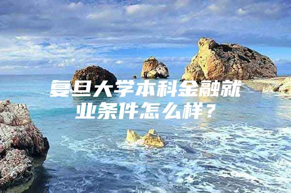 复旦大学本科金融就业条件怎么样？