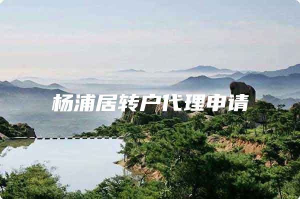 杨浦居转户代理申请