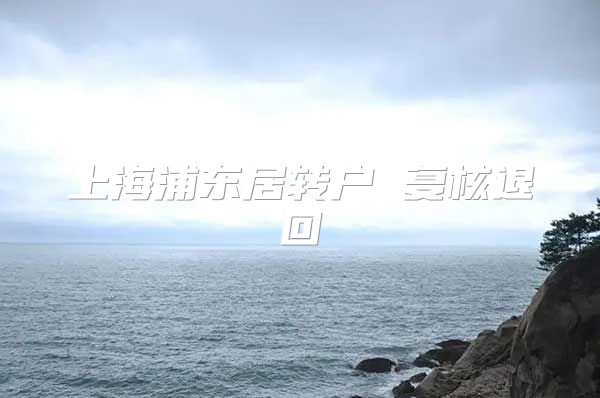 上海浦东居转户 复核退回